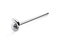 Little Bomb Shaped Silver Straight Nose Stud NSKA-361